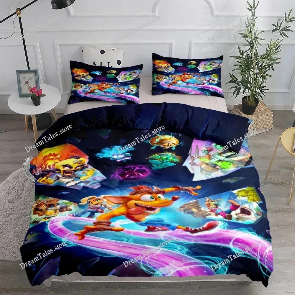 Crash Bandicoot Game Bedding Sets Exquisite Bed Supplies Set Duvet Cover Bed Comforter Set Bedding Set Luxury Birthday Gift