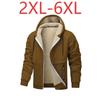 Fall and Winter Large Size 6XL Lamb Fleece Thick Jacket Cardigan Hooded Lamb Fleece Casual Sweater