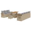 Garden Sofa Set with Cushions 10 Pcs Beige and Light Grey