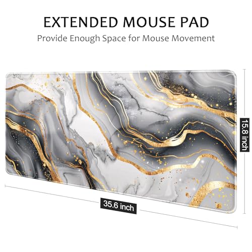 Gray marble pattern oversized e-sports mouse pad 400 * 900 * 3mm