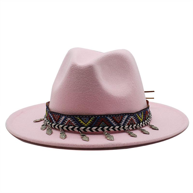 European, American and British style new classic jazz top hat simple fashion big eave hat men's and women's woolen hat