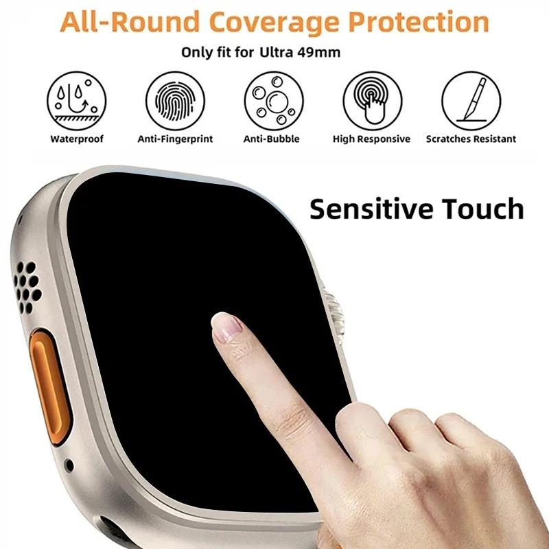 2Pcs Tempered Glass Screen Protector For Apple Watch Ultra 2 3 Ultra2 Ultra3 49mm With Alignment Tool Easy To Install