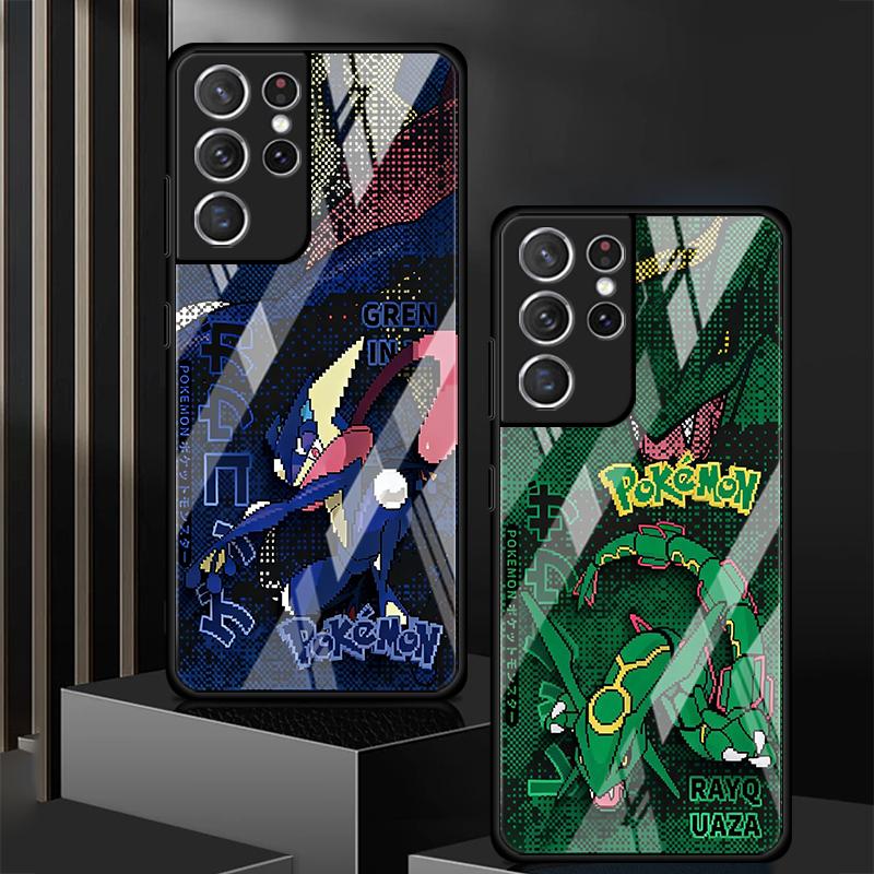 Cool Anime Pokemon Luxury Phone Cover Glass Case for Samsung Galaxy S25 Ultra S22 S21 S24+ S23+ S25+ S20 FE S23 Plus S24