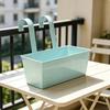 Rectangular Metal Hanging Planter Weather Resistant Railing Space Saving