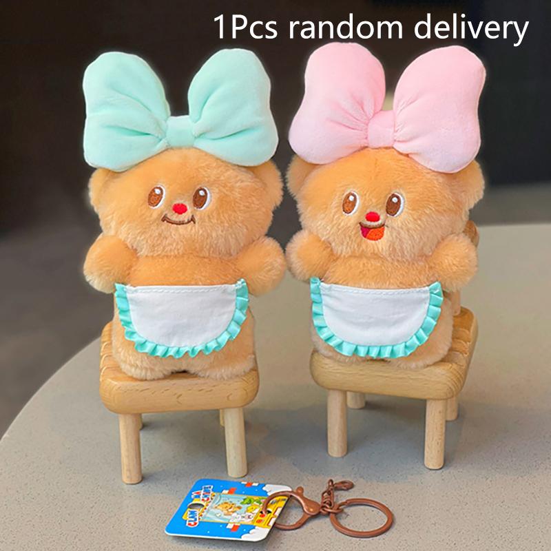 

Cute Butter Bear Plush Toy Stuffed Yellow Bear Doll Keychain Cartoon Plush Doll Key Holder Bag Pendant Couple Gift