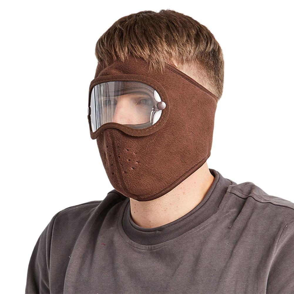 Winter Warm Face Mask With Detachable Anti Fog Goggle Anti Dust Cycling Mask Balaclava Warm Helmet For Skiing Face Cover