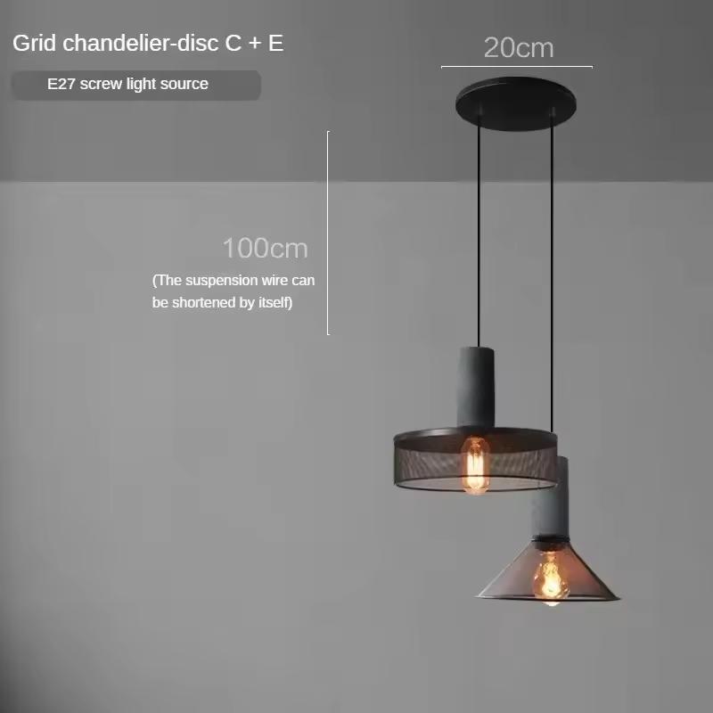 Vintage restaurant pendant light corridor cement column forged iron lampshade LED E27 coffee shop home decoration pendant light