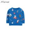 European and American Boys' Sweatshirts, New Autumn and Winter Cute Cartoon Print Tops, Trendy Children's Pure Cotton Pullover Base Shirts