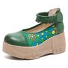 Fashion GKTINOO Retro Round Toe Thick Soled Shoes For Spring Summer 2025 New Genuine Leather Pumps Women's Flat Platform Shoes