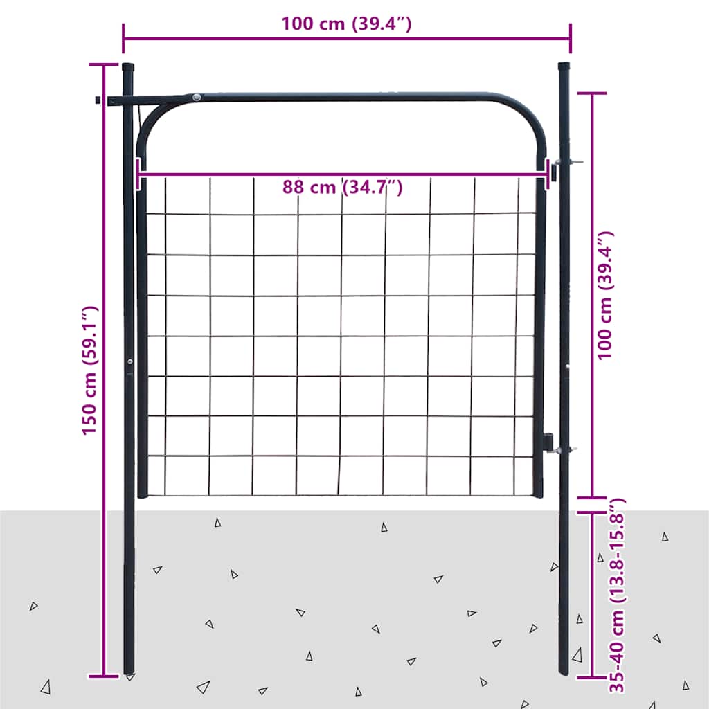 Garden Gate 100x100 Cm Anthracite