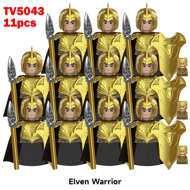 11pcs Medieval Elf Figures Orc Army Soldiers Vargr Raider Knights Building Blocks Bricks DIY Assemble War Toy Gifts for Kids Boy