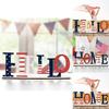 Alphabet Unique Wooden Ornament Independence Day Decor For Home And Cheer Holiday