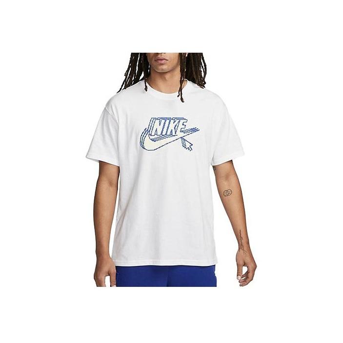 

Nike Спортивная повседневная футболка с коротким рукавом с круглым вырезом и принтом, мужские топы, белые FD1297-100