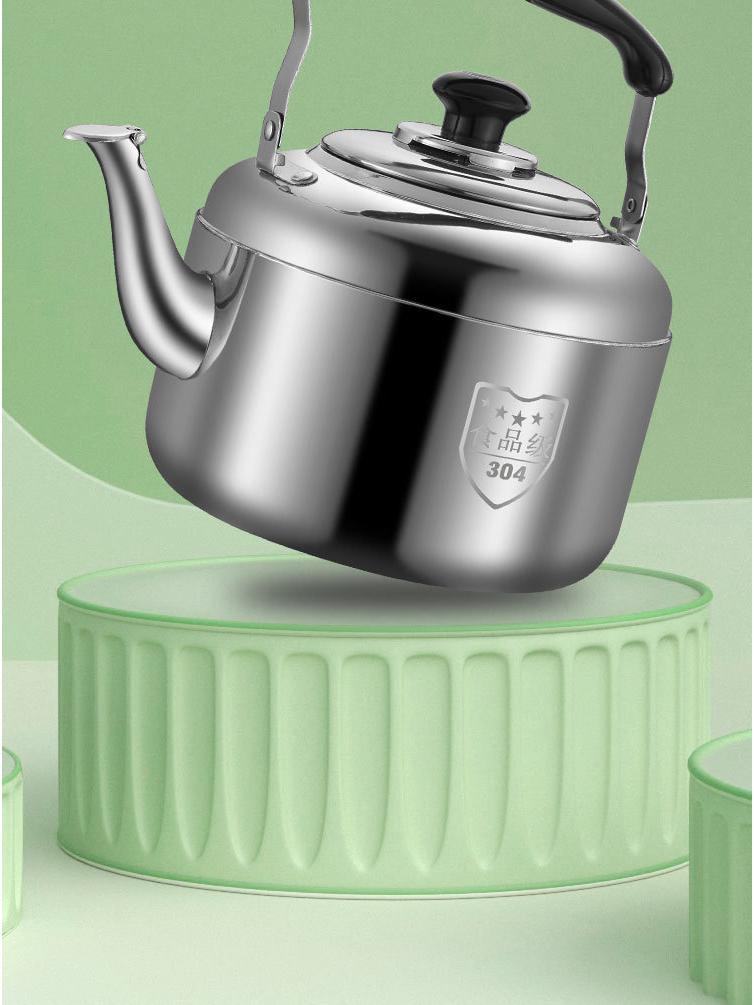 Large Capacity Stainless Steel Whistling Kettle - Thickened for Household or Commercial Use On Gas Stoves