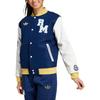 Adidas Originals Real Madrid VRCT Loose Fit Button Front Ribbed Collar Embroidered Crest Long Sleeve Jacket Unisex Team Navy Blue 2 JF2589