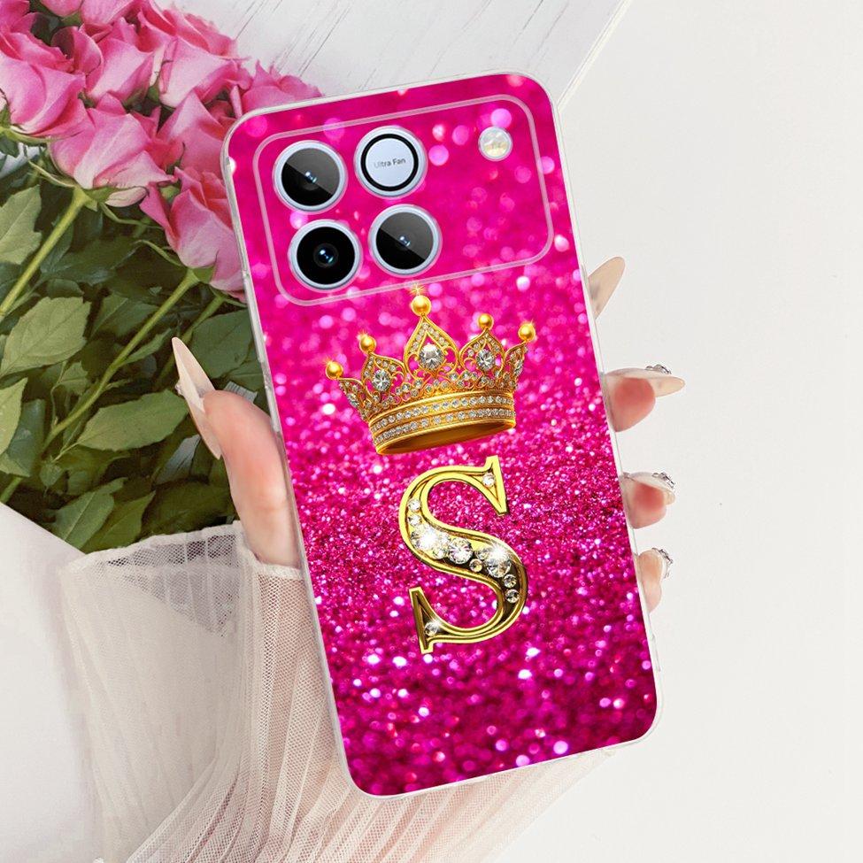Clear For Honor Win AAP-AN00 Case For Honor Win Cover Aesthetic Luxury A-Z Letters Fashion Boys Girls Cool Crown Soft Casing