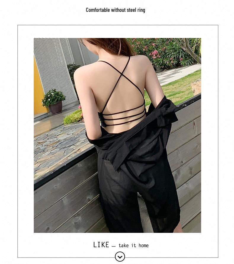 Spicy Girl Back Cross Strap Camisole with Chest Pads - Strapless, Backless, Wear as Base Layer or Outerwear