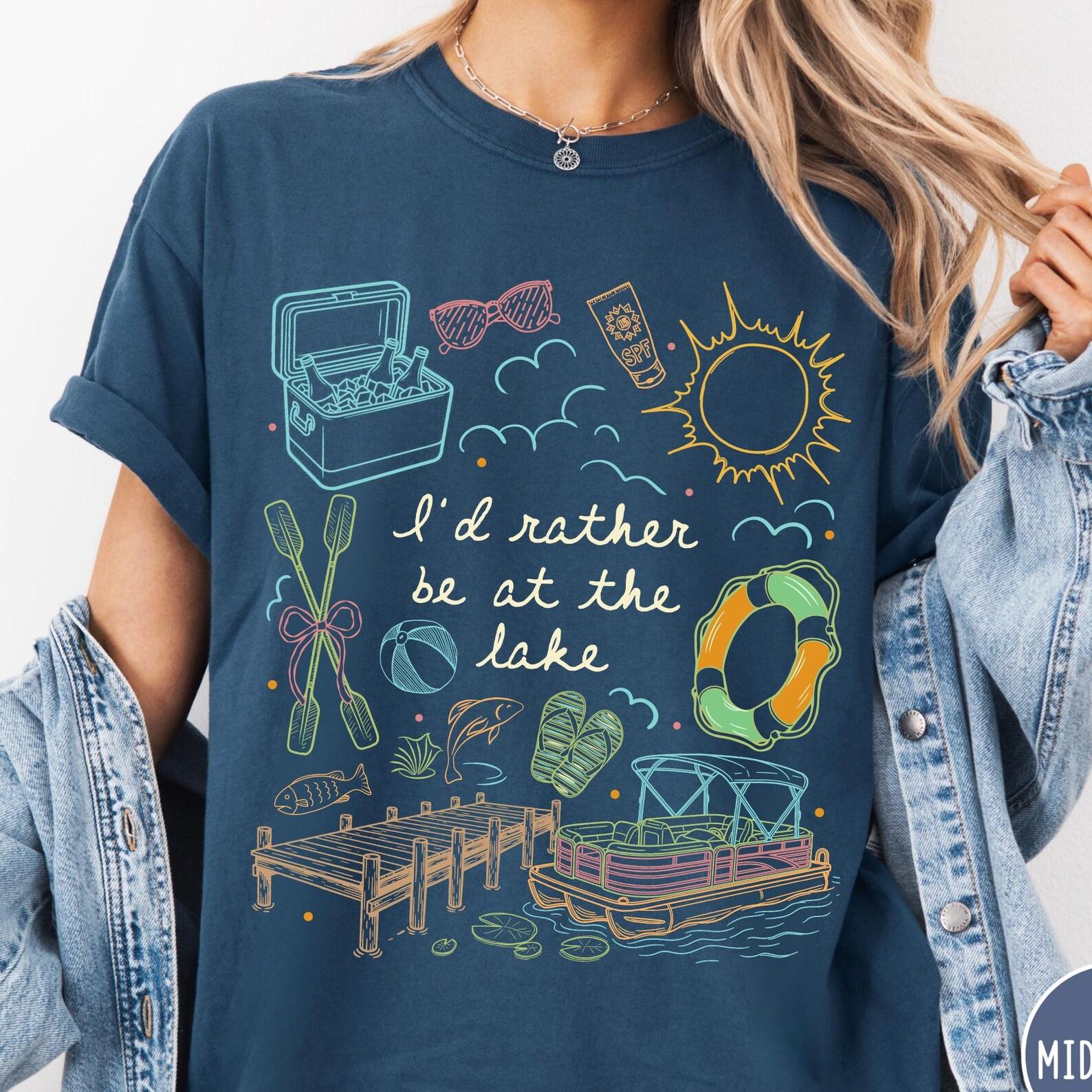 I’d Rather Be at the Lake Comfort Colors® T-Shirt, Lake Life Tee, Summer Vacation Shirt, Cabin Weekend Shirt, Pontoon BoaT-Shirt, Lake Gift L