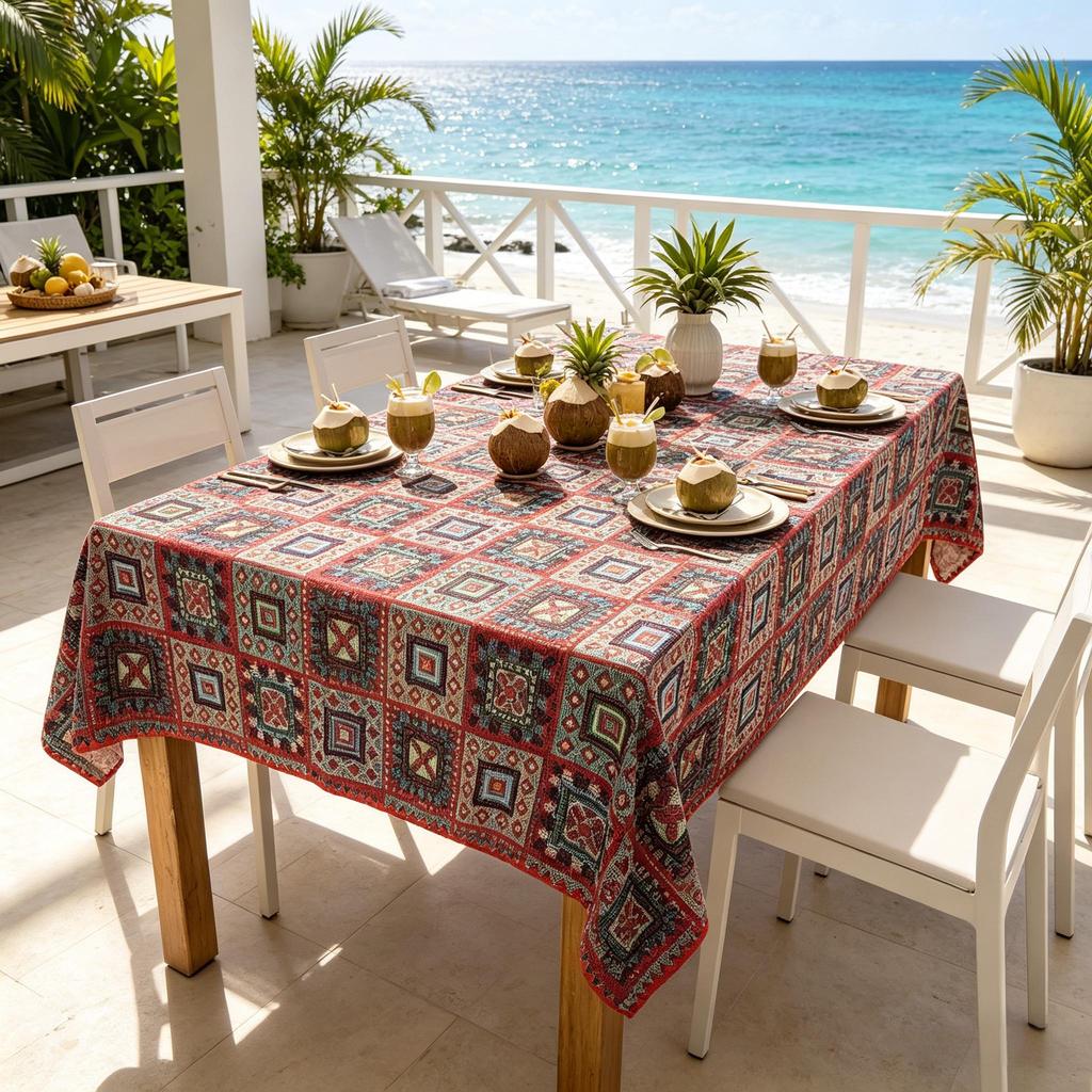 Kitchen Dining Party Home Daily Use All-Purpose Fabric Rectangle Cotton Soft Washable Table Cloth