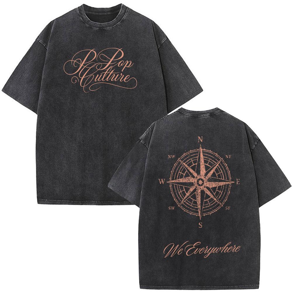 T-shirt Grafica Lavata Retro Rapper Estivo Karan Aujla Tour Culturale Uomo Hip-hop Cotone T-shirt Larga Vintage