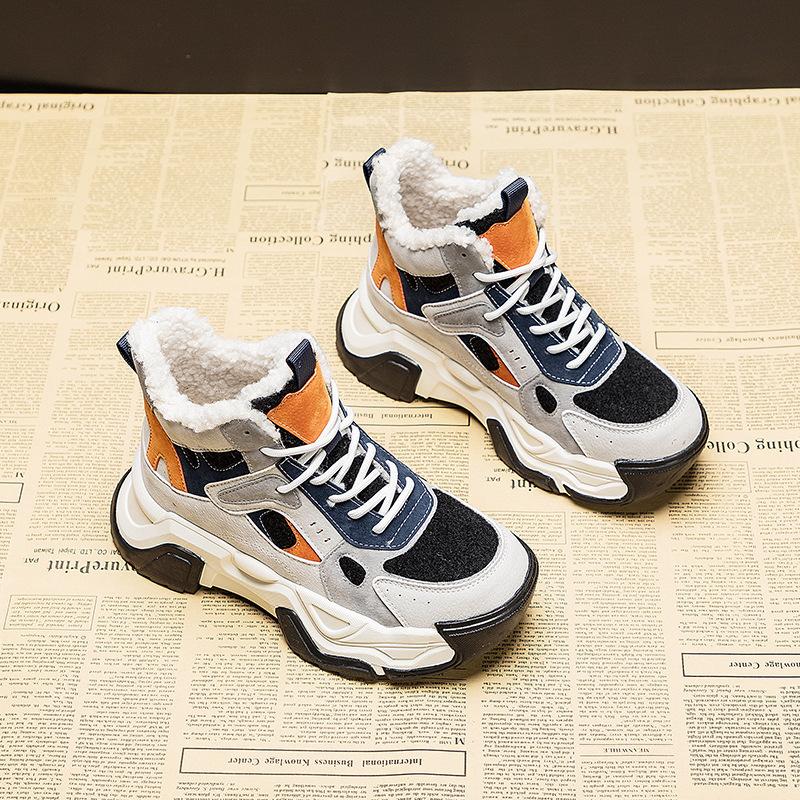 

Women s shoes tide lace-up thick-soled student sports and leisure shoes increase in height, and hiking keeps warm in winter 40