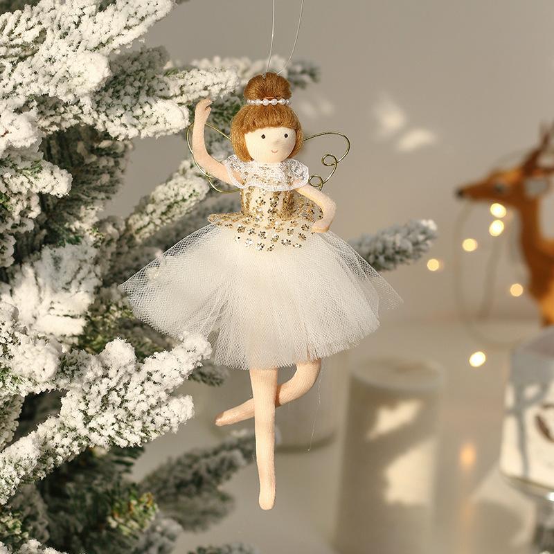 Christmas Decorations, Cute Ballet Girl Figurines, Plush Angel Doll Pendants