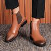 Fashion Official Website Hot Selling Men's Chelsea Boots Pointed British Style Ankle Boots Office Versatile Men's Business Leather Boots