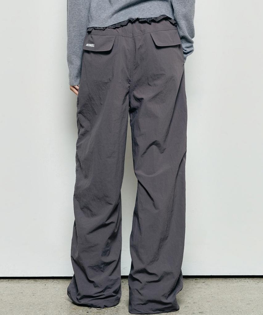Nigaennikol Ruffle Lace Parachute Pants_Charcoal