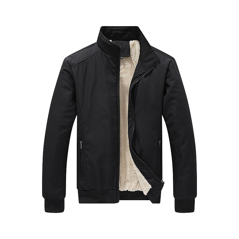 

Летная куртка Хлопковая куртка с подкладкой Мужская флисовая теплая пуховая куртка Модная куртка с хлопковой подкладкой со стоячим воротником Куртка с хлопковой подкладкой большого размера L чёрный