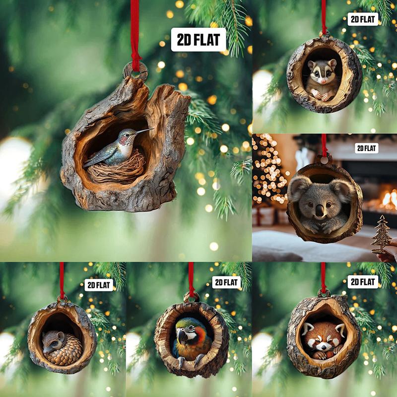 Søtt Mønster Minne Julepynt Akryl Tegneserie Skogsdyr Julepynt Sesongdekor Til Tre Tak