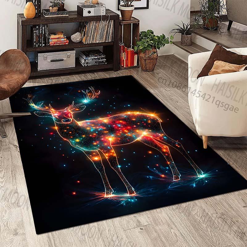 New Product Deer Made of Stars Carpet for Living Room Bedroom Bedside Floor Mat Cloakroom Children Playing Mat Area Rug
