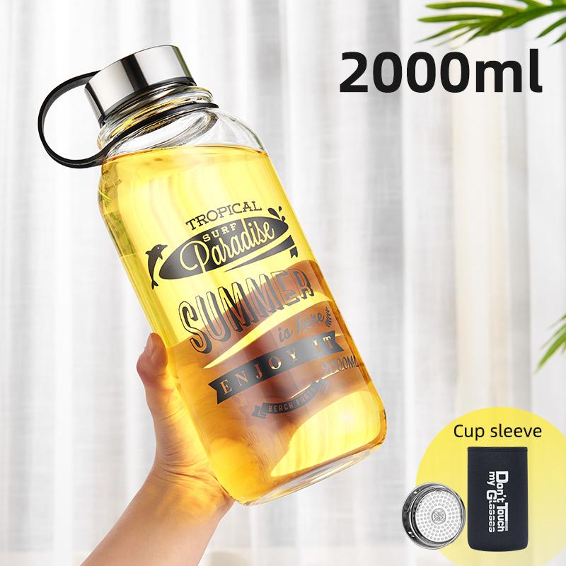 Large Capacity Glass Water Bottles Portable Leakproof Cup Outdoor Sports Camping Picnic Cycling Tour Drinking Bottle
