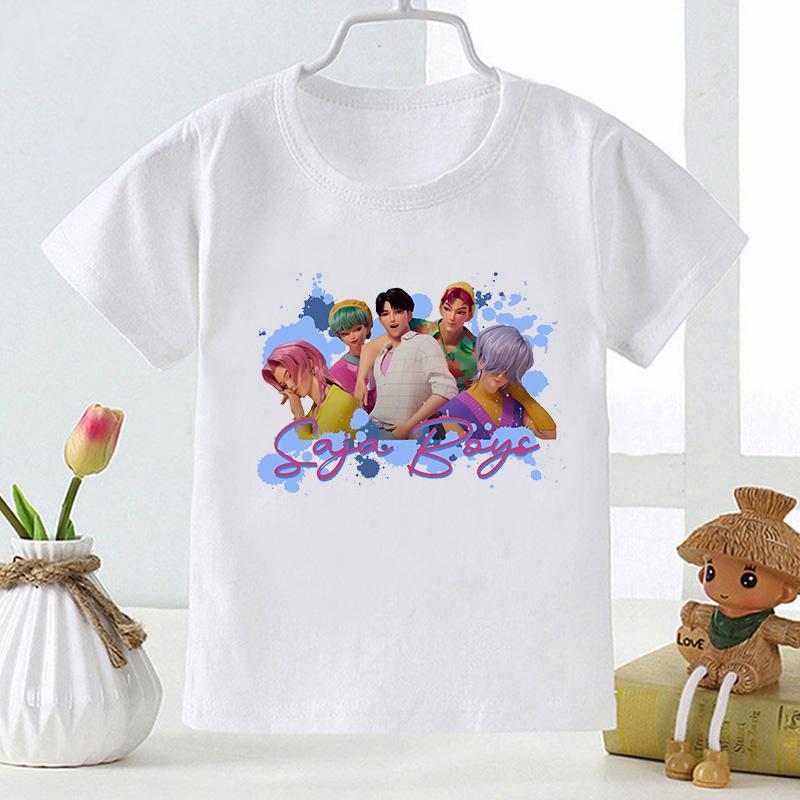 Kpop Demon Hunters Saja Boys Print Casual Kids T Shirt Girls New Summer Tops Fashion Baby Clothes Children Short Sleeve T-shirts