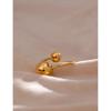 Yhpup Stainless Steel Ball Adjustable Ring Statement Golden Metal Trendy Finger Ring Jewelry bague acier inoxydable New Gift