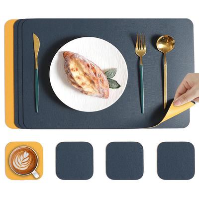 Lelejia 5-Piece Leather Dining Placemat & Coaster Set