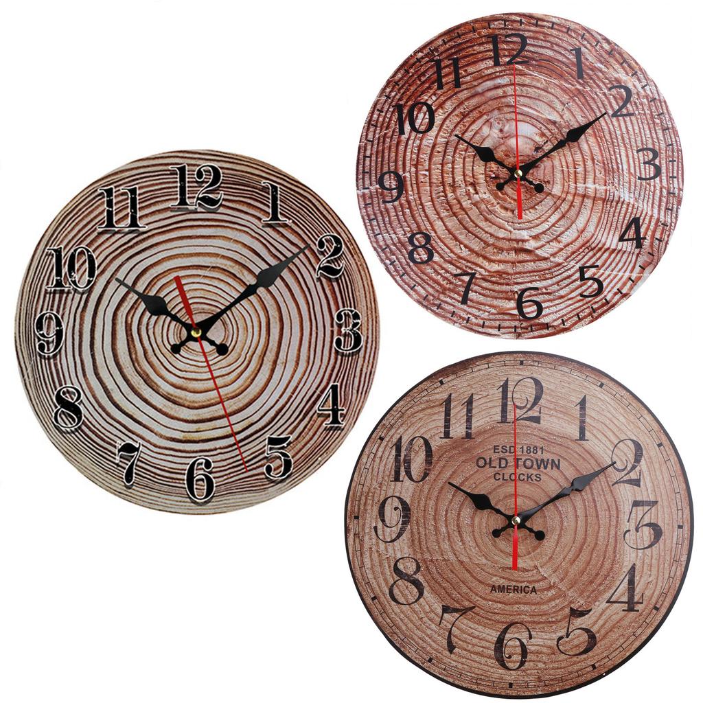 Vintage Wood Clock Hanging Clock Hanging Wall Supplies for Kindergarten School Classroom Decoration