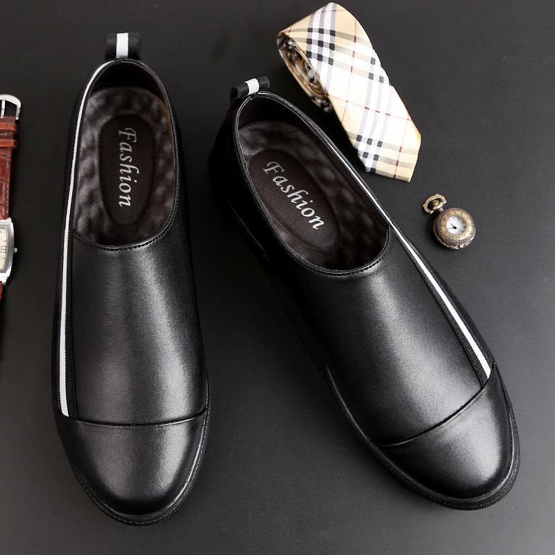 Fashion Fashion Brand Men's Genuine Leather Casual Shoes Simple White Men's Loafers Outdoor Commuting Park Walking Low Top Shoes