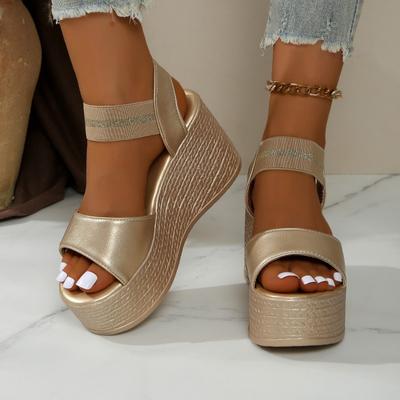 Fashion Women's Wedge Heel Open Toe Sandals Platform Thick Soled High-heeled Banquet Women's Casual Outdoor Comfortable Beach Sandals