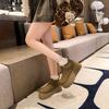 Suede Platform Women Snow Ankle Boots Short Plush Mid Heels Buckle Shoes 2025 Trend Winter New Warm Cozy Non-slip Botas De Mujer