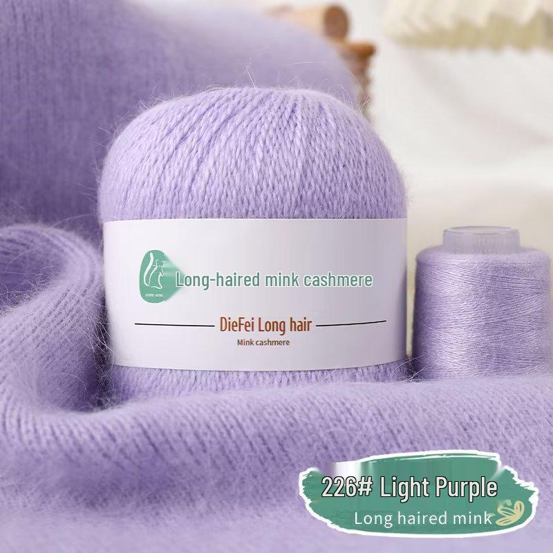 Long-Haired Mink Velvet and Cashmere Yarn: Hand/ Machine-Knitted, Medium-Thick