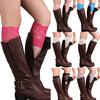 Mode Femmes Filles Stretch Dentelle Florale Bordure Guêtres Manches de Bottes Chaussettes Hautes