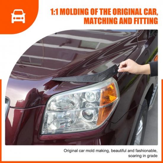 Soft Carbon Fiber Front Headlight Eyebrow Sticker Trim For Honda Pilot 2003-2008