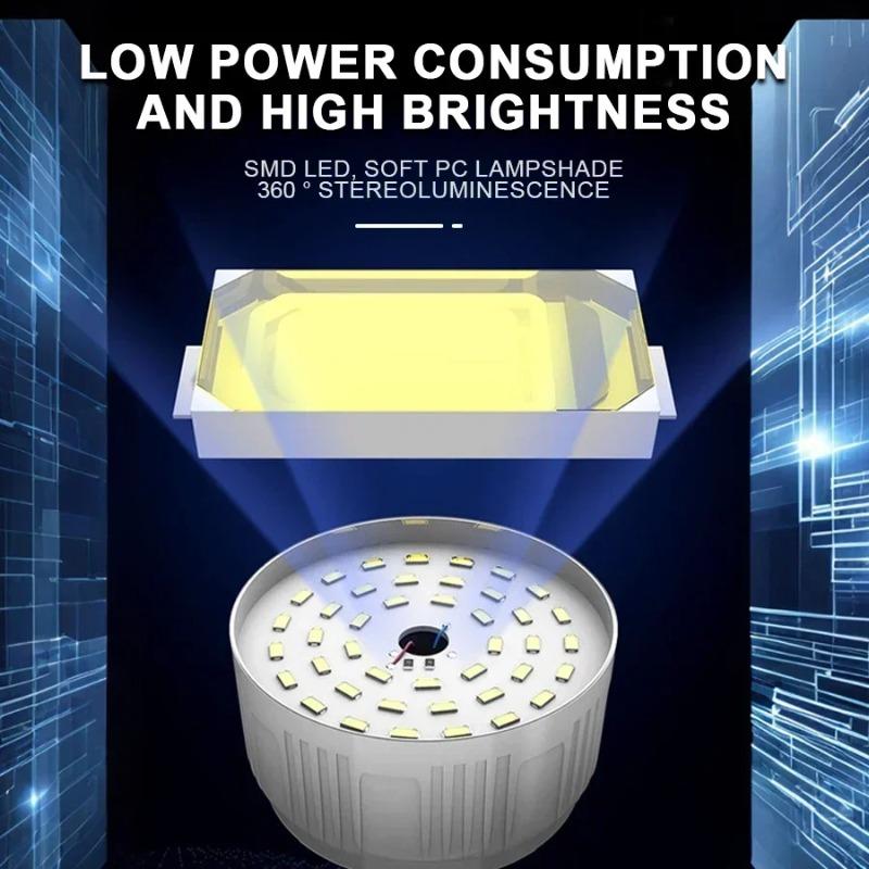 Solar Light Bulb 300W Camping Solar LED Light USB Rechargeable 5Lighting Modes Tent Hanging Bulb for Outdoor Hiking Emergency