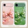 Transparent crystal bow For iPhone 17 Air 16E 15 14 13 Plus 12 mini 17 Pro Max 11Pro XR X 16E 7 8 11 Tempered Glass Phone Case