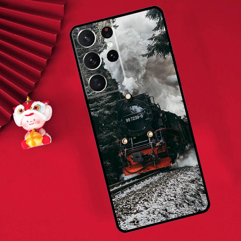 Train Steam Engine Case For Samsung Galaxy S24 S26 Ultra S21 S22 S20 S23 S25 Ultra Plus S10 S25 FE Cover Funda
