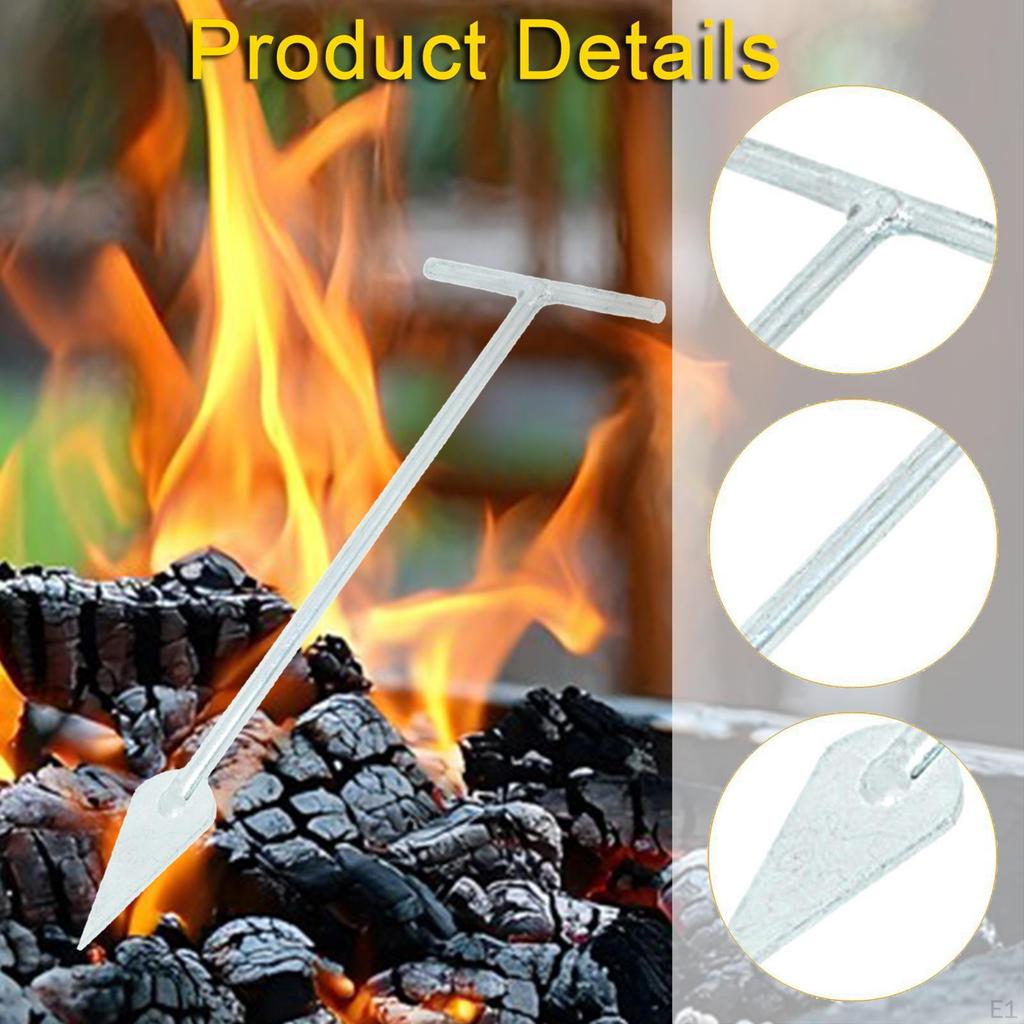 Barbecue Fire Awl Stainless Steel Reusable Portable Outdoor Camping Cooking Tool for Fireplace