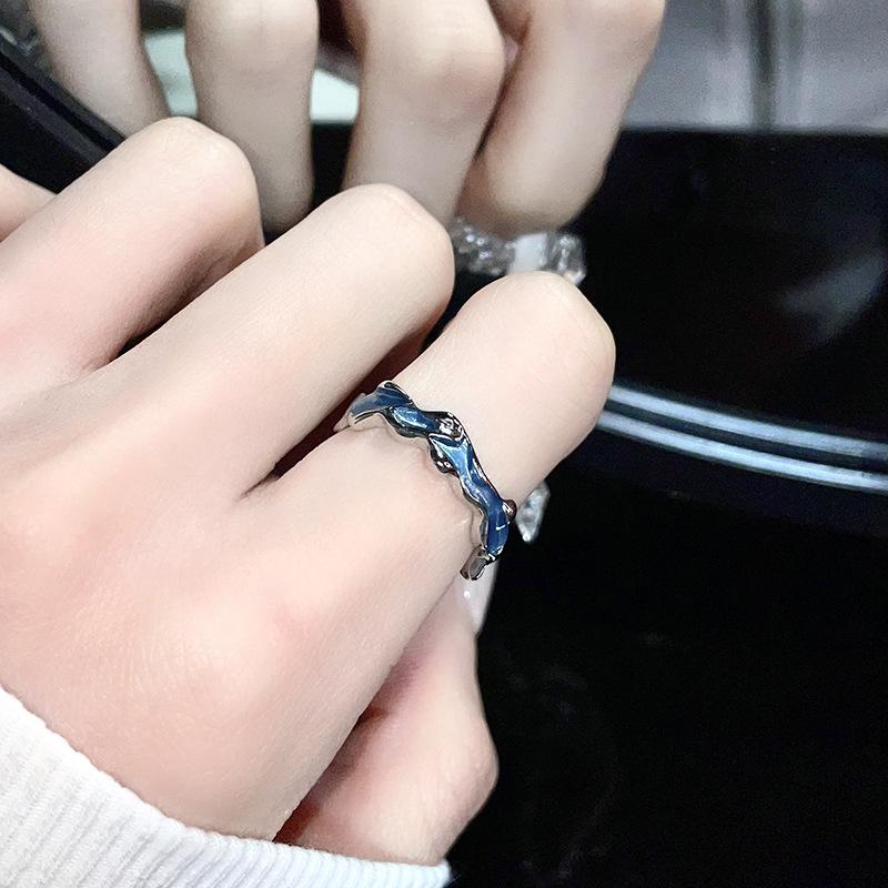 

Tide Солодкий Прохолодний Вітер Парна Кільце Нішевий Дизайн Високий Сенс Холодний Вітер Кільце для Пари Особистість Відкрите Кільце Жіноче Adjustable opening