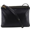 Trio Large Shoulder Bag Black Calfskin Women Used