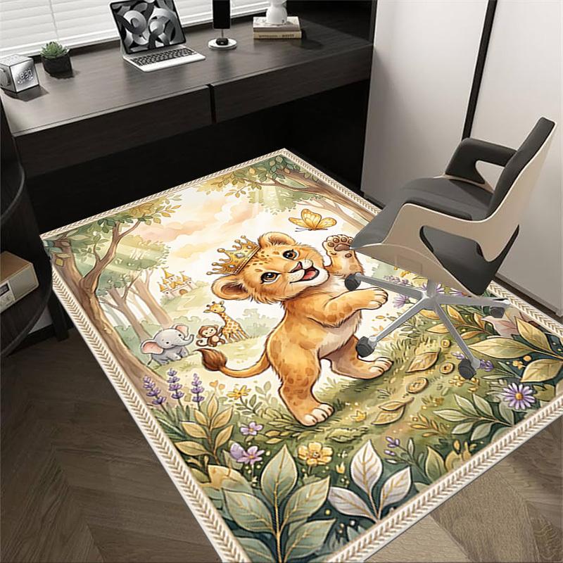 

1PC Lion cub Butterfly Non-Slip Floor carpet, Office, family, bedroom, Studio - Large Area Rug, Vibrant Colors, Longlasting Material-C0500 60cm by 90cm