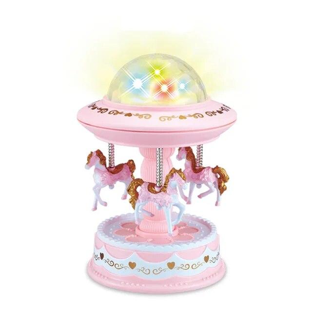 Creative Nordic Carousel Music Box Star Projection Light Luminous Music Box Home Desktop Decorative Arts and Crafts Holiday Gift